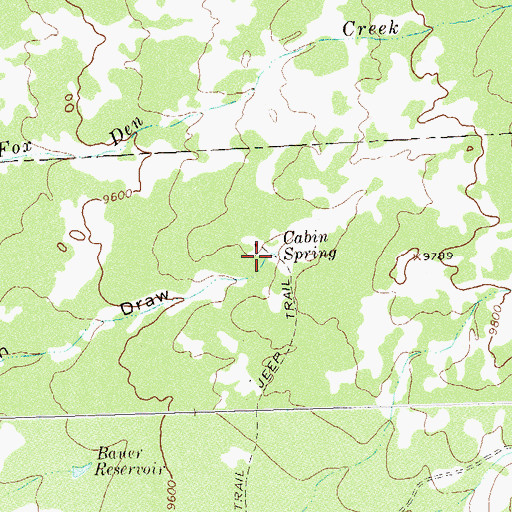 Topographic Map of Cabin Spring, CO