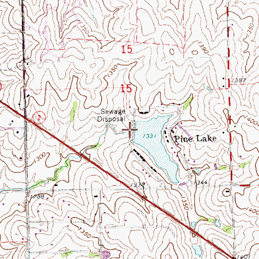 Topographic Map of Pine Lake Dam, NE
