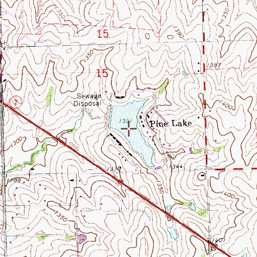 Topographic Map of Pine Lake Reservoir, NE