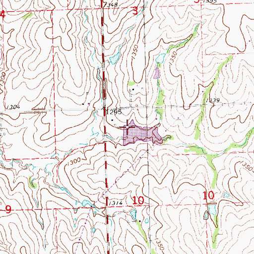Topographic Map of Bengston Dam, NE