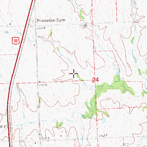Topographic Map of Upper Big Nemaha Reservoir 15-A, NE