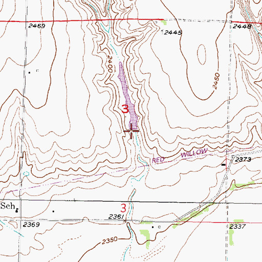 Topographic Map of Dry Creek Dam 8-B, NE