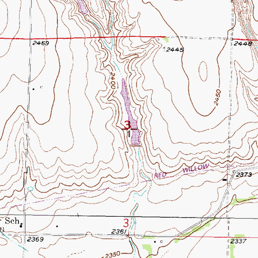 Topographic Map of Dry Creek Reservoir 8-B, NE