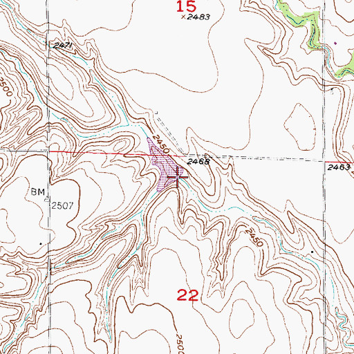 Topographic Map of Dry Creek Dam 5-A, NE