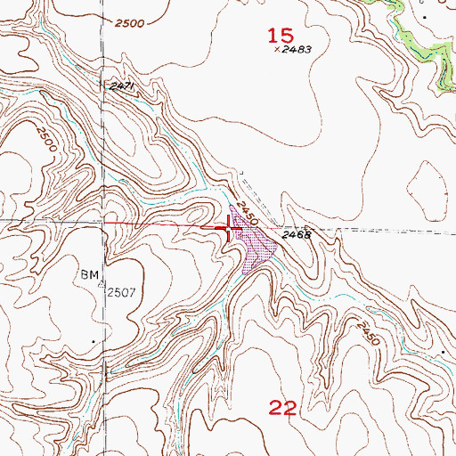 Topographic Map of Dry Creek Reservoir 5-A, NE