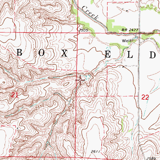 Topographic Map of Larington Reservoir, NE