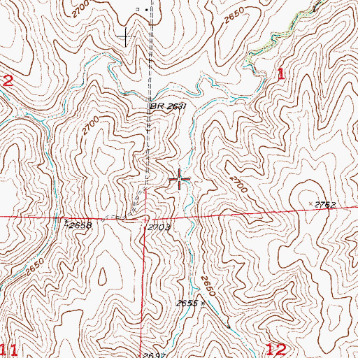 Topographic Map of Dry Creek South Reservoir 1-E, NE