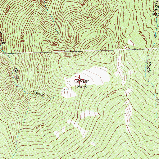 Topographic Map of Geyser Park, CO