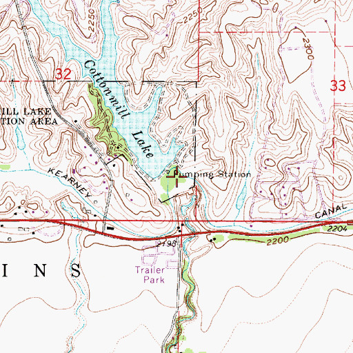 Topographic Map of Cottonmill Dam, NE