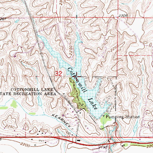 Topographic Map of Cottonmill Reservoir, NE