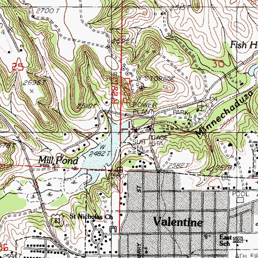Topographic Map of Pierce Milling Plant Dam, NE