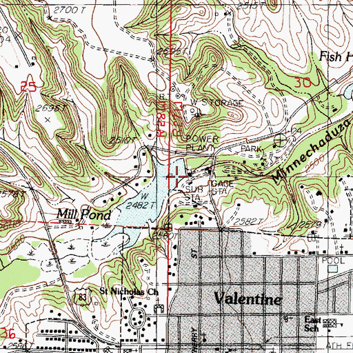 Topographic Map of Pierce Milling Plant Reservoir, NE