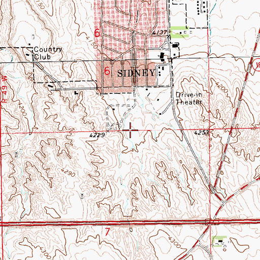 Topographic Map of Verde Lane Dam, NE