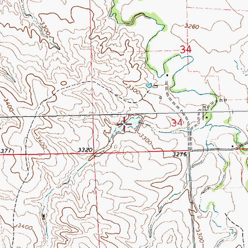 Topographic Map of Marshall Reservoir, NE