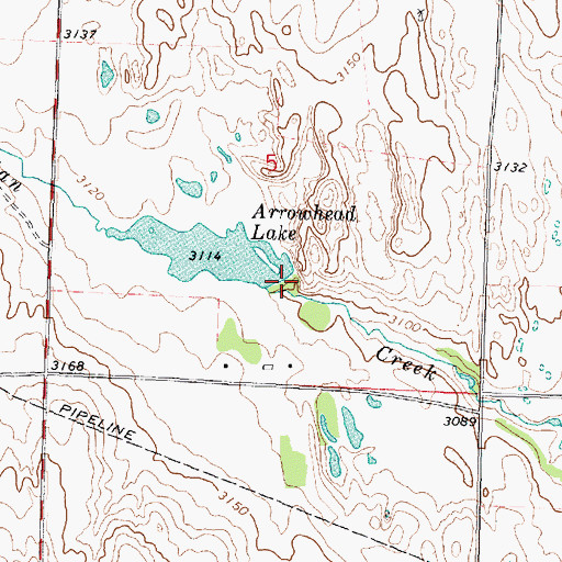 Topographic Map of Arrow Head Dam, NE