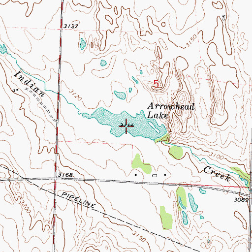 Topographic Map of Arrow Head Lake, NE