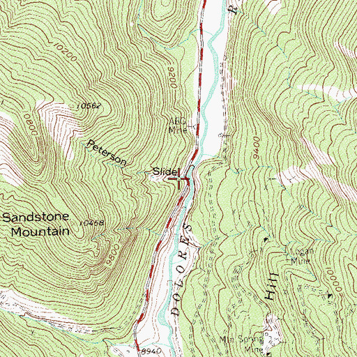 Topographic Map of Peterson Slide, CO