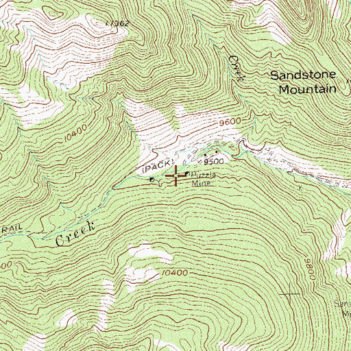 Topographic Map of Puzzle Mine, CO