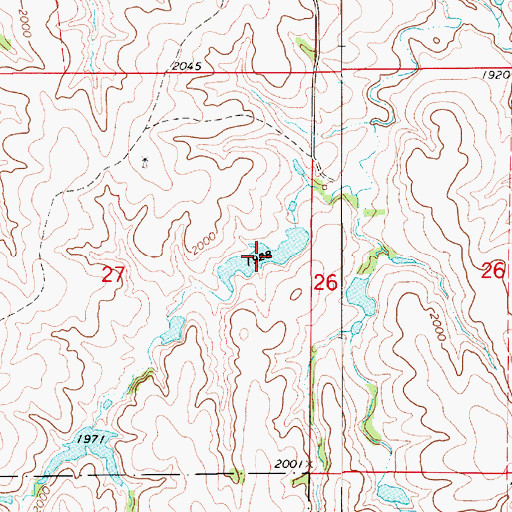 Topographic Map of Monie Reservoir, NE
