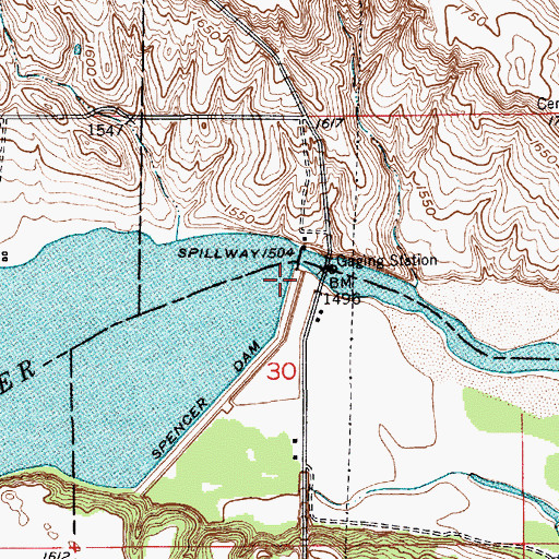 Topographic Map of Spencer Dam, NE