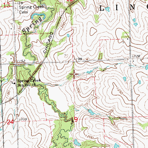 Topographic Map of Spring Creek Reservoir 9-5, NE