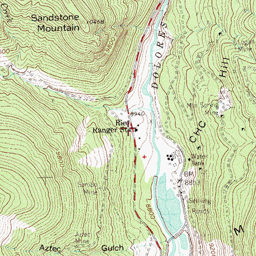 Topographic Map of Rico Ranger Station, CO