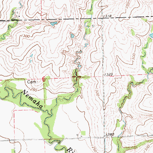 Topographic Map of Upper Big Nemaha Reservoir 20-B, NE