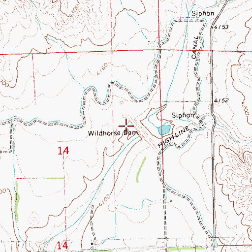Topographic Map of Wildhorse Dam 9-A, NE