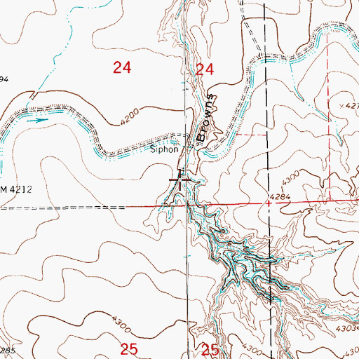 Topographic Map of Browns Canyon Reservoir Number 1, NE