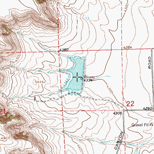 Topographic Map of Ouderkirk Reservoir, NE