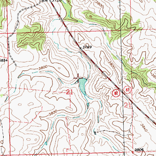 Topographic Map of Johnson Dam, NE