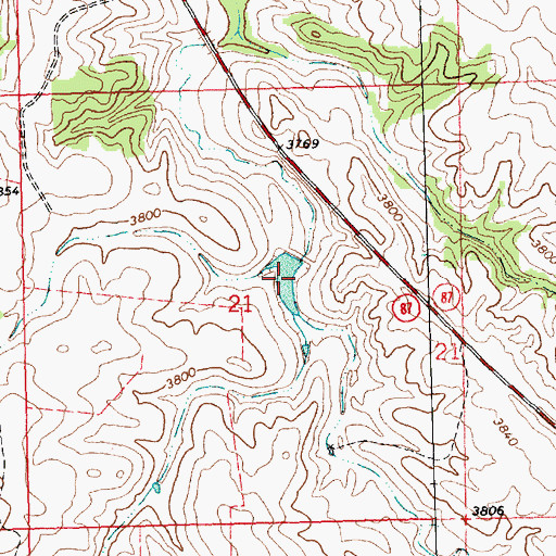 Topographic Map of Johnson Reservoir, NE