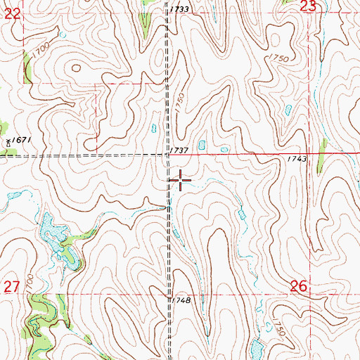 Topographic Map of Johnston Reservoir, NE