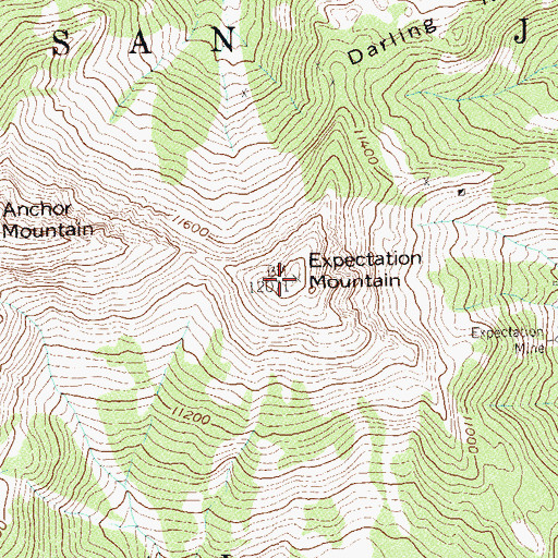Topographic Map of Expectation Mountain, CO