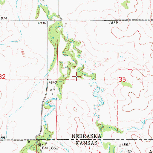 Topographic Map of Talkington Dam, NE