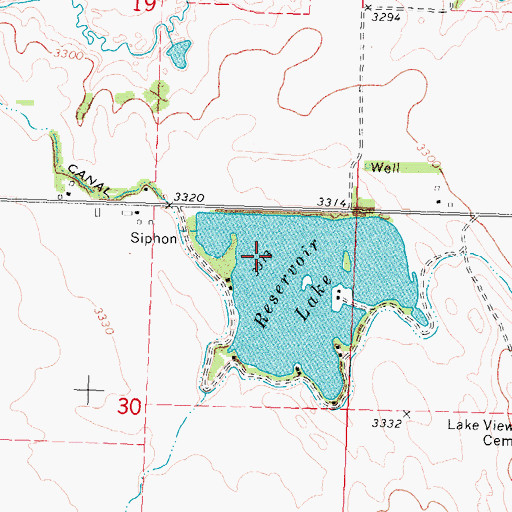 Topographic Map of Reservoir Lake, NE