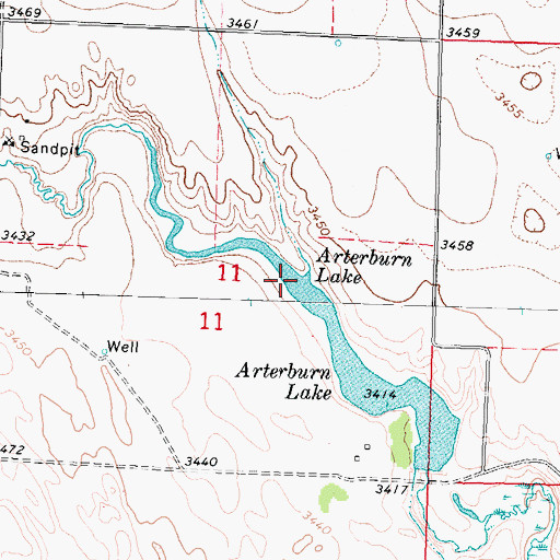 Topographic Map of Arterburn Lake, NE