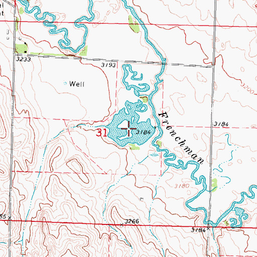 Topographic Map of Hoffmeister Reservoir, NE