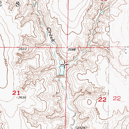 Topographic Map of Dry Creek Reservoir 2-A, NE