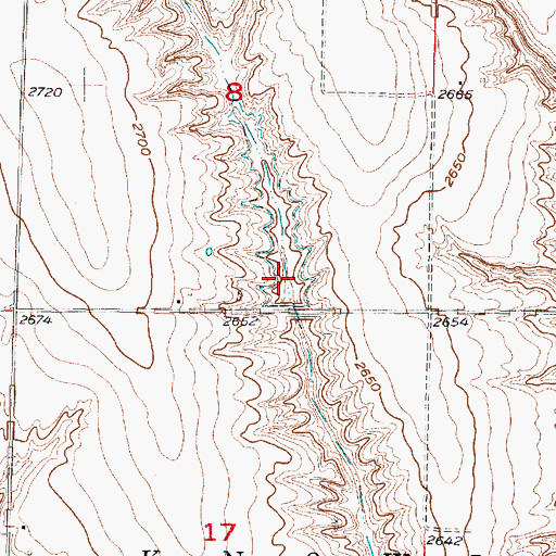 Topographic Map of Dry Creek Reservoir 1-B, NE
