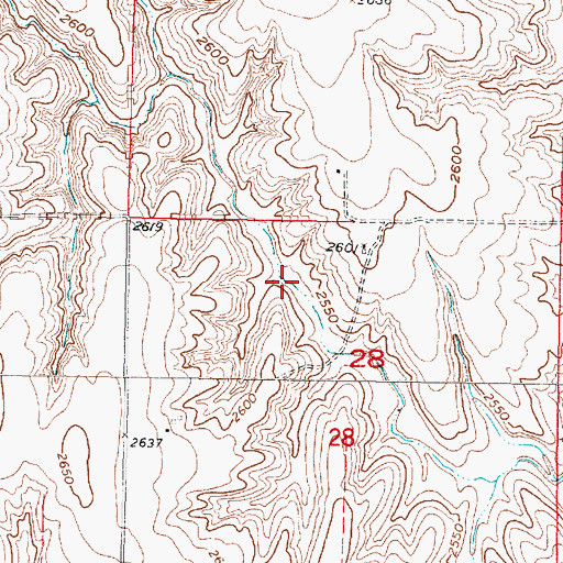 Topographic Map of Dry Creek Reservoir 1-A, NE