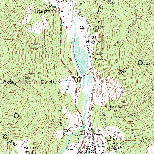 Topographic Map of Aztec Gulch, CO