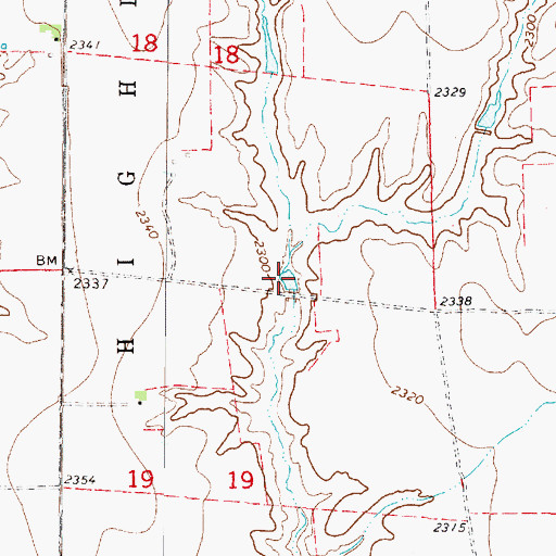 Topographic Map of Gardner Reservoir, NE
