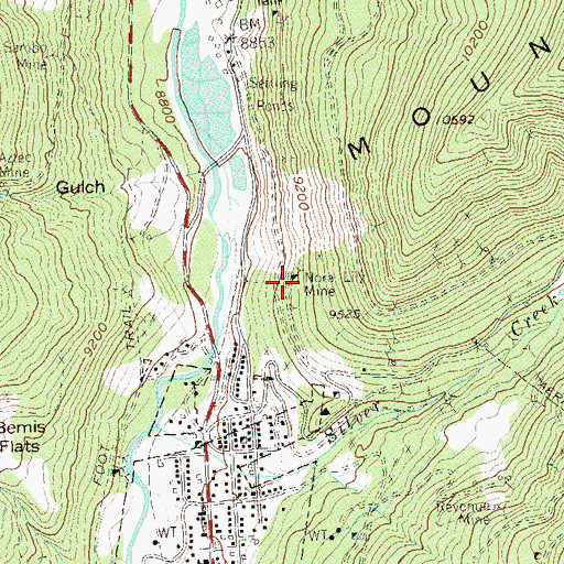 Topographic Map of Nora Lily Mine, CO