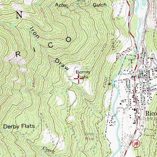 Topographic Map of Bemis Flats, CO