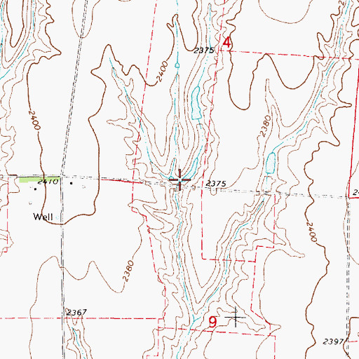 Topographic Map of Walters Reservoir, NE