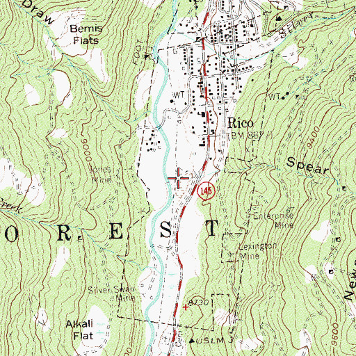 Topographic Map of Spear Slide, CO