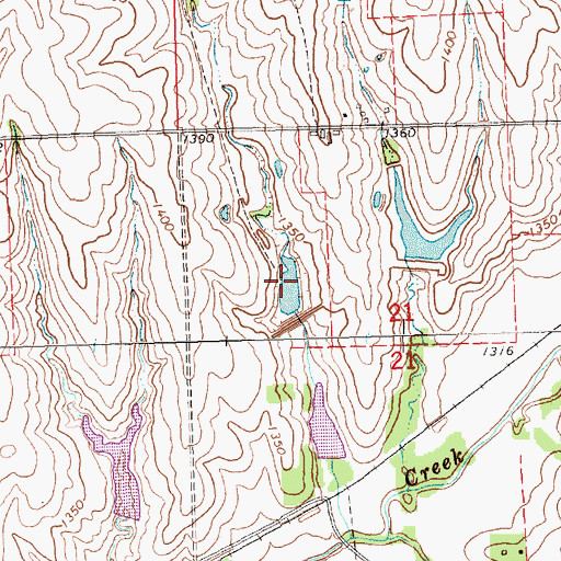 Topographic Map of Plum Creek Reservoir 4-B, NE