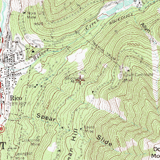 Topographic Map of Revenue Mine, CO