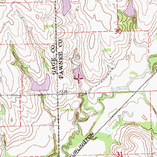 Topographic Map of Plum Creek Dam 3-B, NE